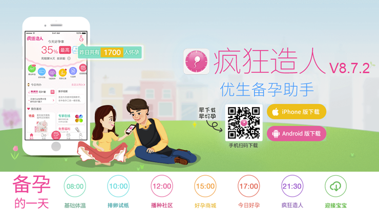 疯狂造人-为女性提供科学实用的备孕怀孕知识的女性社区APP